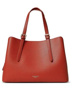 Twinset Buckle Strap Tote Bag - Red
