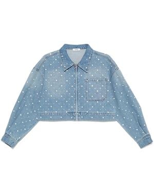 Sandro Rhinestoned Jacket - Blue