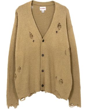 KAMIYA Faded Frayed Cardigan - Natural