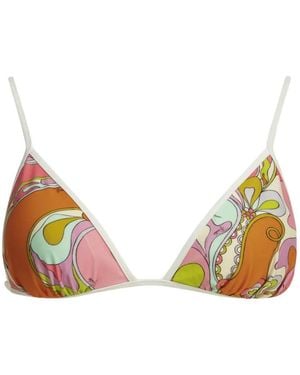 PUCCI Iride-Print Bikini Top - Orange