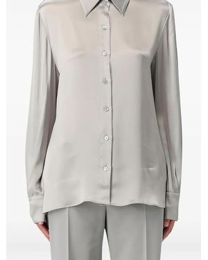 Alberta Ferretti Buttoned Satin Shirt - Grey