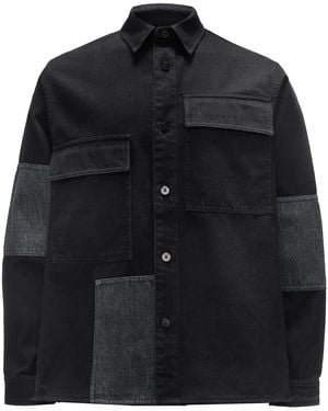 JW Anderson Patchwork-Design Cotton Shirt - Black