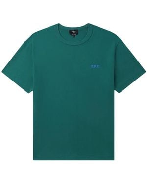 A.P.C. T-Shirt Met Geborduurd Logo - Groen