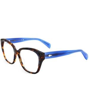 Rag & Bone Tortoiseshell-Effect Squared-Frame Glasses - Blue