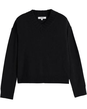 Chinti & Parker Gerippter Pullover mit V-Ausschnitt - Schwarz