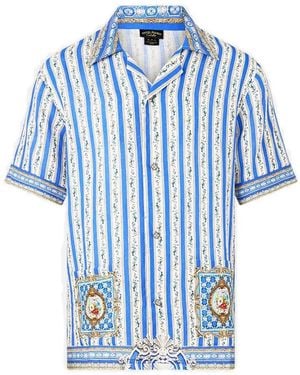 CAMILLA Striped Short-Sleeve Shirt - Blue