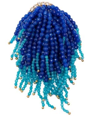 Rosantica Beaded Tassel Earring - Blue