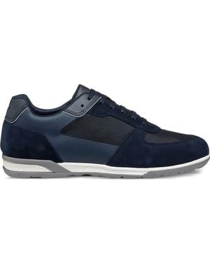 Geox Spherica Actif Mesh-Panel Suede Trainers - Blue