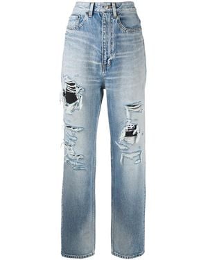 Balenciaga Vaqueros con detalles rasgados - Azul