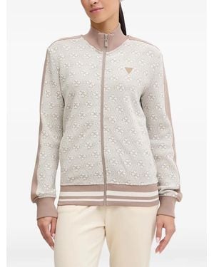 Guess 4G Zip-Up Jumper - White