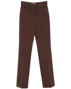 Valentino Garavani Vlogo Button-Fastening Trousers - Brown