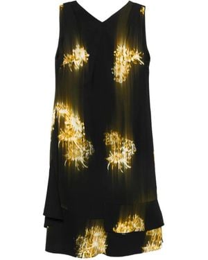 Proenza Schouler V-Neck Floral-Print Midi Dress - Black