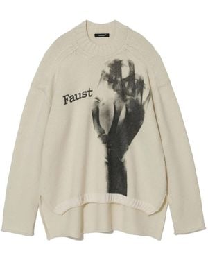 Undercover Graphic-Print Long-Sleeve Jumper - White