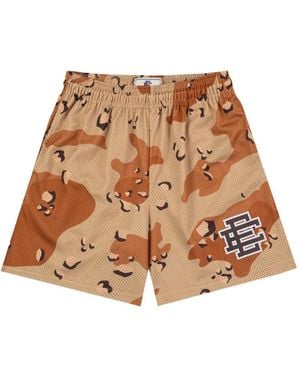 Eric Emanuel Ee Basic Camo-Print Mesh Shorts - Brown