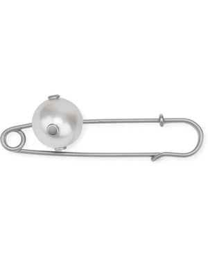 Alberta Ferretti Bead-Detailing Pin - White