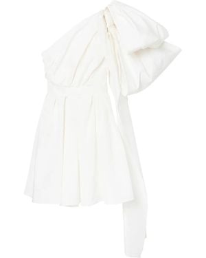 Carolina Herrera Draped Bow-Detail Dress - White