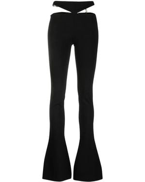 The Attico Cut-out Flared Trousers - Black