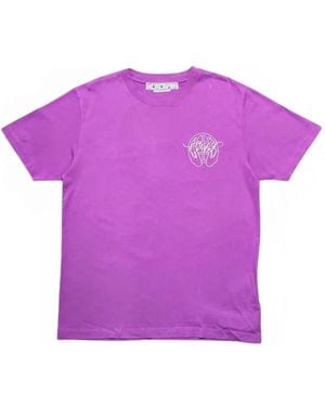 Off-White c/o Virgil Abloh Round-Neck Short-Sleeve T-Shirt - Purple