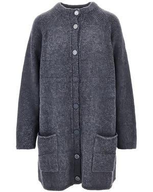 Emporio Armani Button-Fastening Long-Sleeve Cardigan - Blue