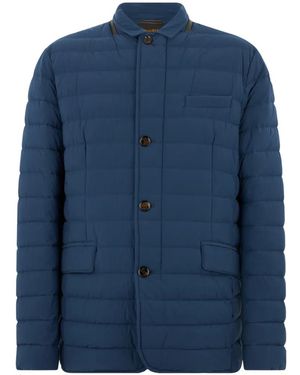 Moorer Quilted Padded Jacket - Blue