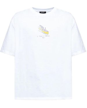 A.P.C. T-Shirt Met Ronde Hals - Wit