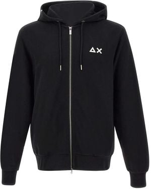 Sun 68 Logo Zip Sweatshirt - Blue