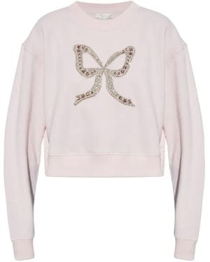 LoveShackFancy Bow-embellished sweatshirt - Weiß