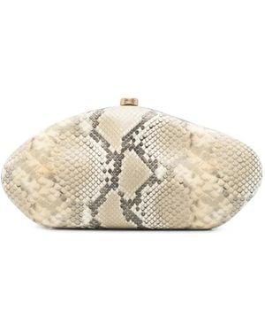 Cult Gaia The Caldera Snake-Effect Clutch Bag - Natural