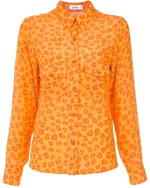 Amir Slama Leopard Print Shirt - Orange
