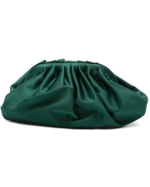 Antonelli Ruched Satin Clutch Bag - Green