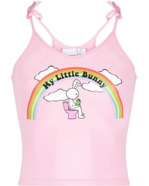 Natasha Zinko My Little Bunny Cotton Tank Top - Pink