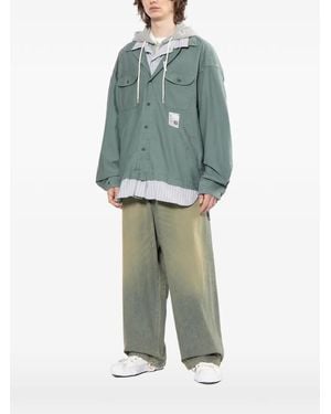 Maison Mihara Yasuhiro Striped Hooded Jacket - Green