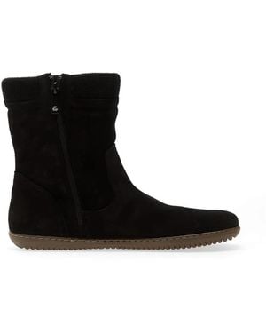 Groundies Iceland Ribbed-Detail Suede Boots - Black