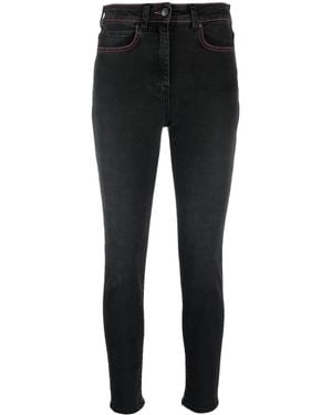 MSGM Vaqueros skinny con costuras - Negro