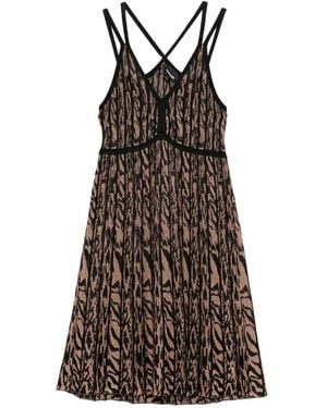 Just Cavalli V-Neck Mini Dress - Brown