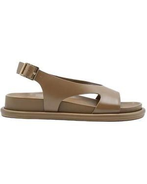 Palomitas By Paloma Barcelo' Calista Leather Flat Sandals - Brown
