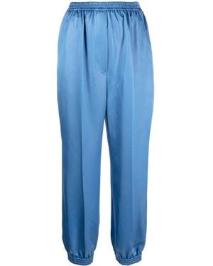 Nanushka Tapered Satin Pants - Blue