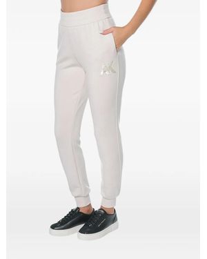 ARMANI EXCHANGE Sequin-Logo Track Trousers - White