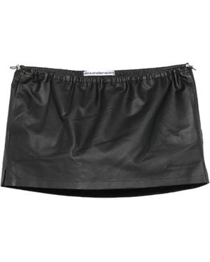 Alexander Wang Leather Mini Skort - Black