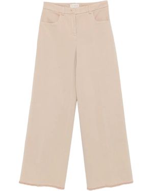 Via Masini 80 Frayed-Hem Trousers - White