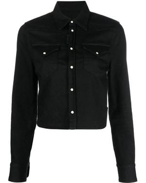 DSquared² Cropped Denim Shirt - Black