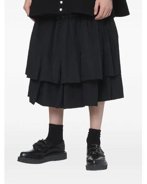 COMME DES GARÇON BLACK Ruffled Tiered Midi Skirt - Black