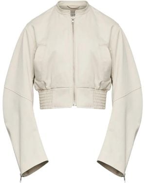 MM6 by Maison Margiela Cropped Bomber Jacket - White