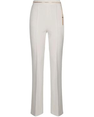 Elisabetta Franchi Chain Tassel Crêpe Trousers - ホワイト