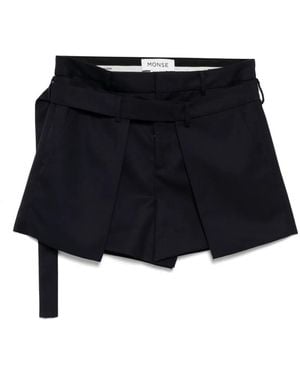 Monse Deconstructed Wrap Tailored Shorts - Black