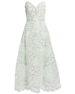 Elie Saab Bead-Embroidered Strapless Maxi Dress - White