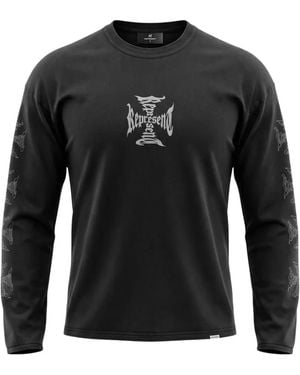 Represent Mh Logo-Print Long-Sleeve T-Shirt - Black