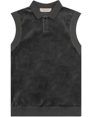 Fear Of God Velour Sleeveless Polo Shirt - Black