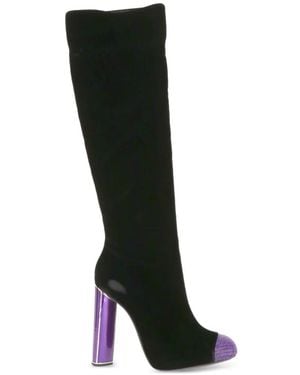 Tom Ford Beaded-Toe Block-Heel Boots - Black