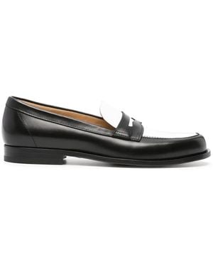 SCAROSSO Two-Tone Leather Loafers - Black